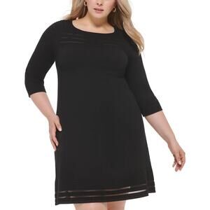 Jessica Howard Sweater Dress 3X Black Womens Party Dressy Stretch Plus Size